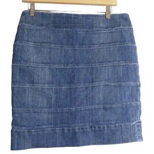 Current/Elliott Womens 2 Skirt Pencil Tiered Denim Blue
